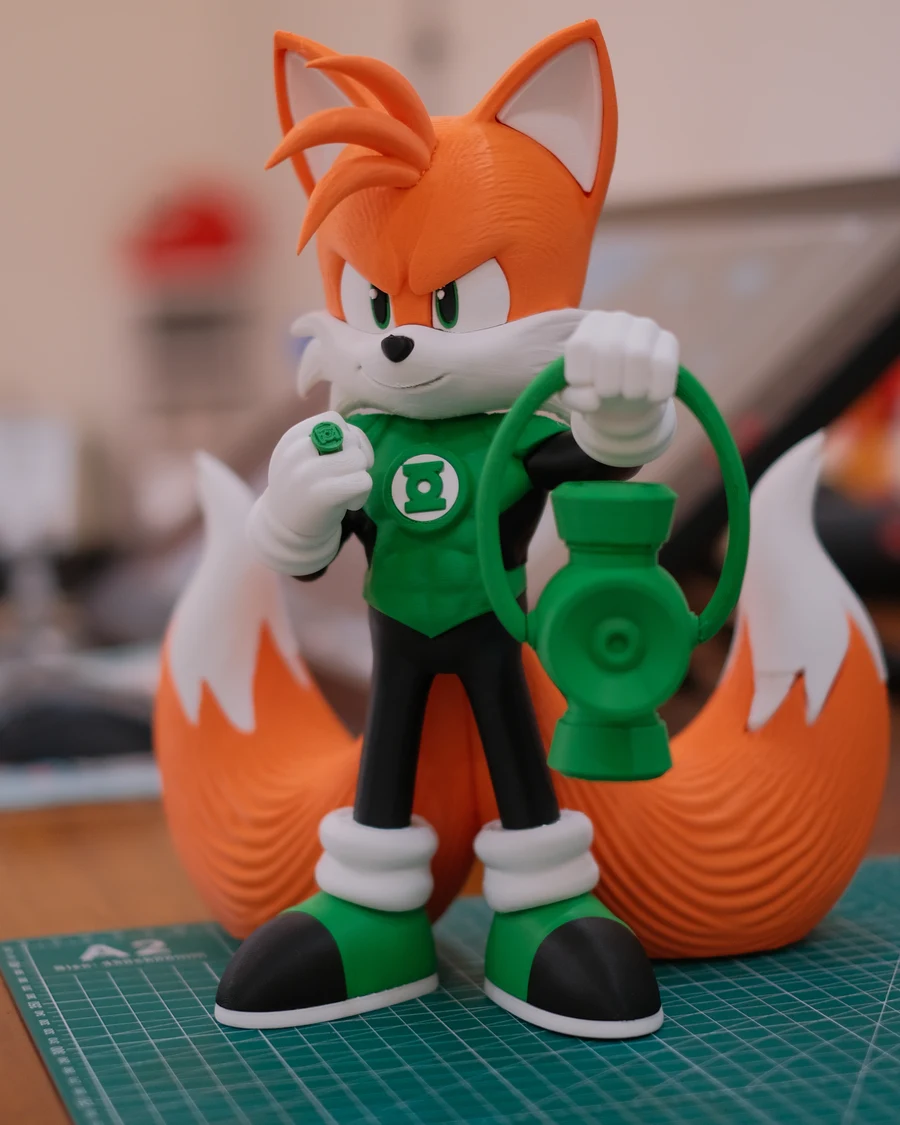 Miles Tails Prower x Green Lantern Fusion 3D printed collectible