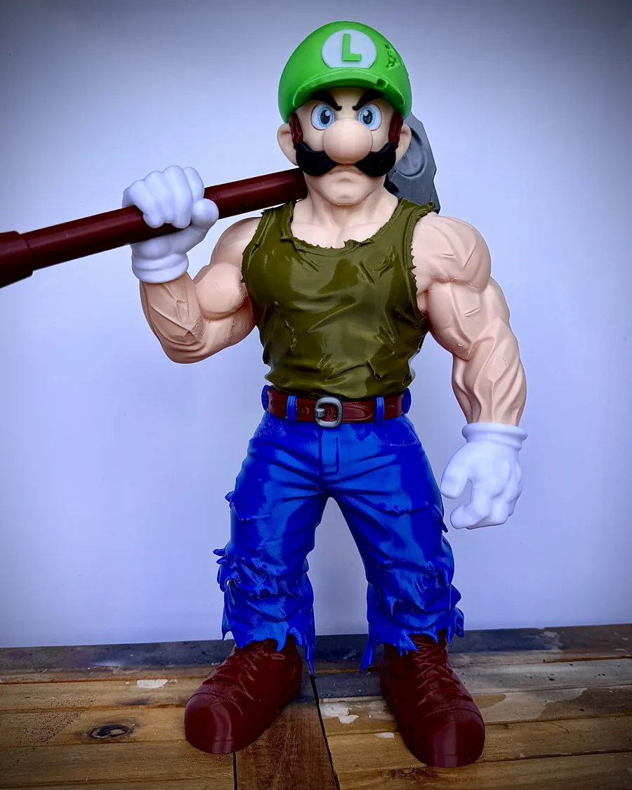 Muscle Luigi 3D printed collectible