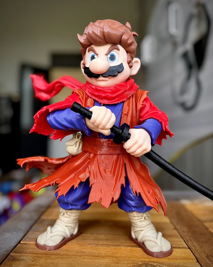 Ronin Mario - Mario Samurai 3D printed collectible