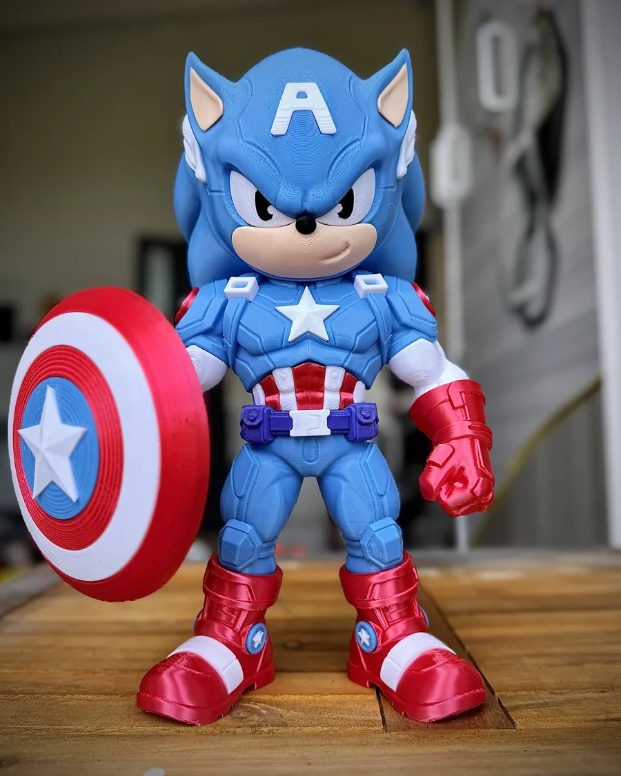 Sonic Captain America 3D printed collectible