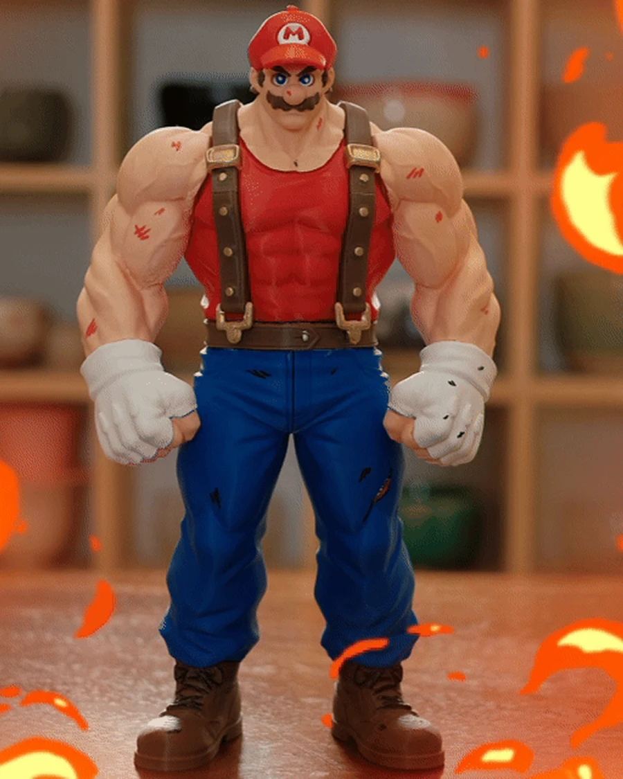 Buff Mario - Muscular Edition 3D printed collectible
