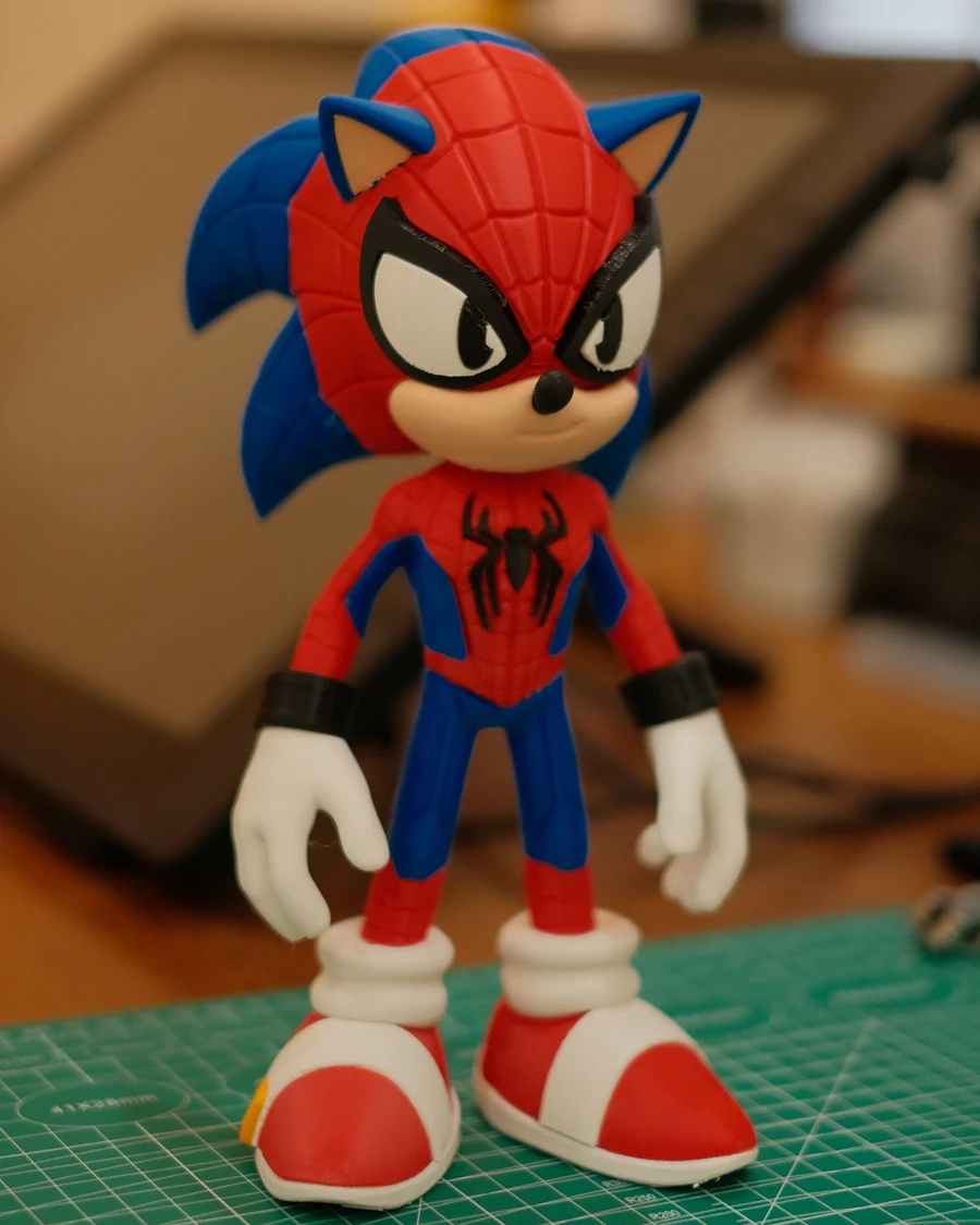 Spideronic Sonic X Spiderman 3D printed collectible